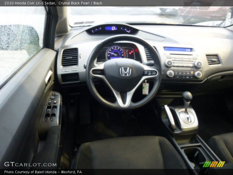 Crystal Black Pearl / Black 2010 Honda Civic LX-S Sedan