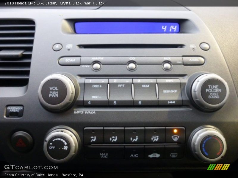 Crystal Black Pearl / Black 2010 Honda Civic LX-S Sedan