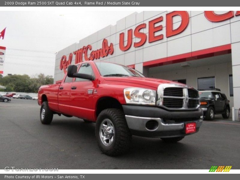 Flame Red / Medium Slate Gray 2009 Dodge Ram 2500 SXT Quad Cab 4x4