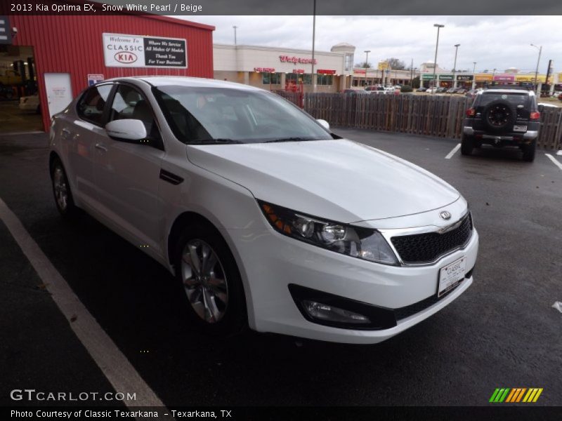 Snow White Pearl / Beige 2013 Kia Optima EX