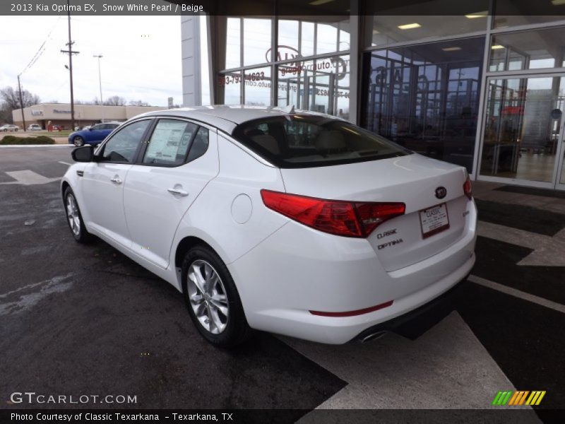 Snow White Pearl / Beige 2013 Kia Optima EX