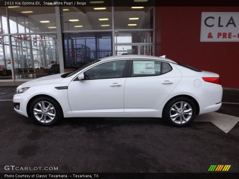 Snow White Pearl / Beige 2013 Kia Optima EX