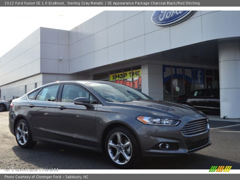 Sterling Gray Metallic / SE Appearance Package Charcoal Black/Red Stitching 2013 Ford Fusion SE 1.6 EcoBoost