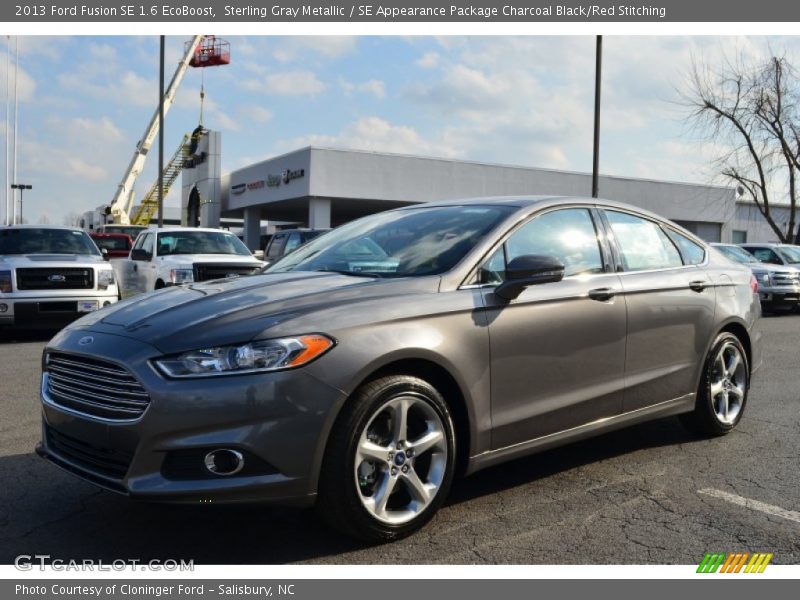 Sterling Gray Metallic / SE Appearance Package Charcoal Black/Red Stitching 2013 Ford Fusion SE 1.6 EcoBoost