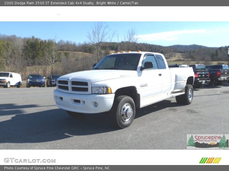 Bright White / Camel/Tan 2000 Dodge Ram 3500 ST Extended Cab 4x4 Dually