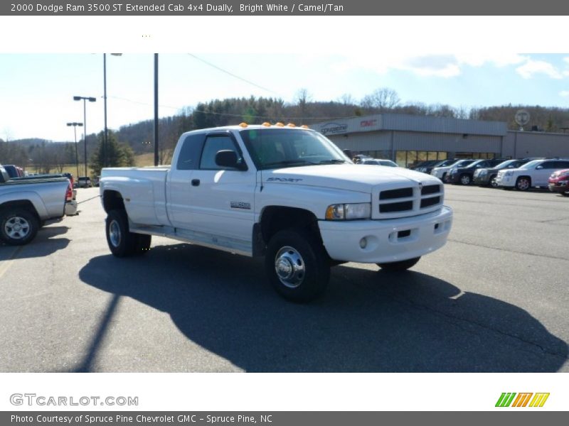 Bright White / Camel/Tan 2000 Dodge Ram 3500 ST Extended Cab 4x4 Dually