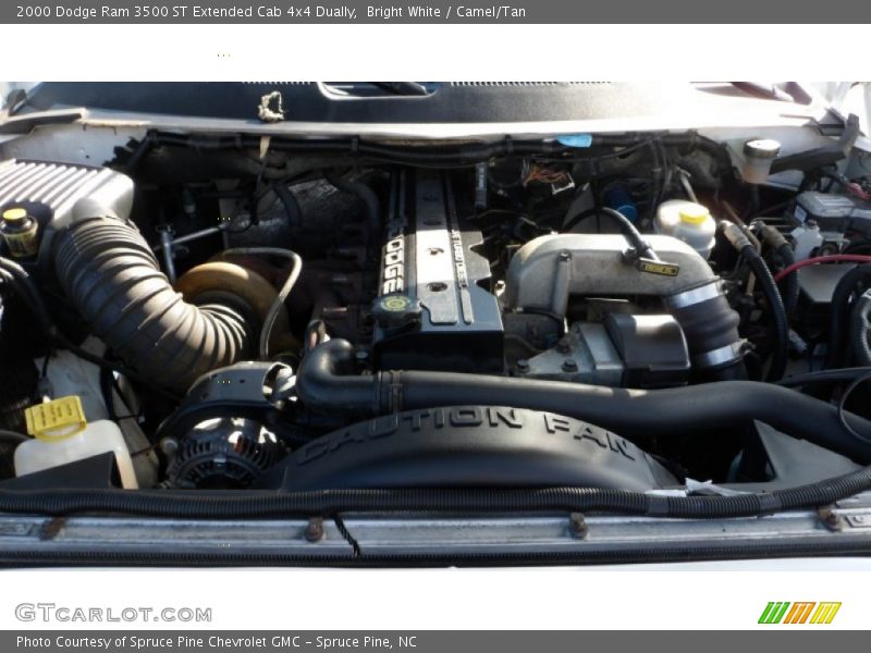 Bright White / Camel/Tan 2000 Dodge Ram 3500 ST Extended Cab 4x4 Dually