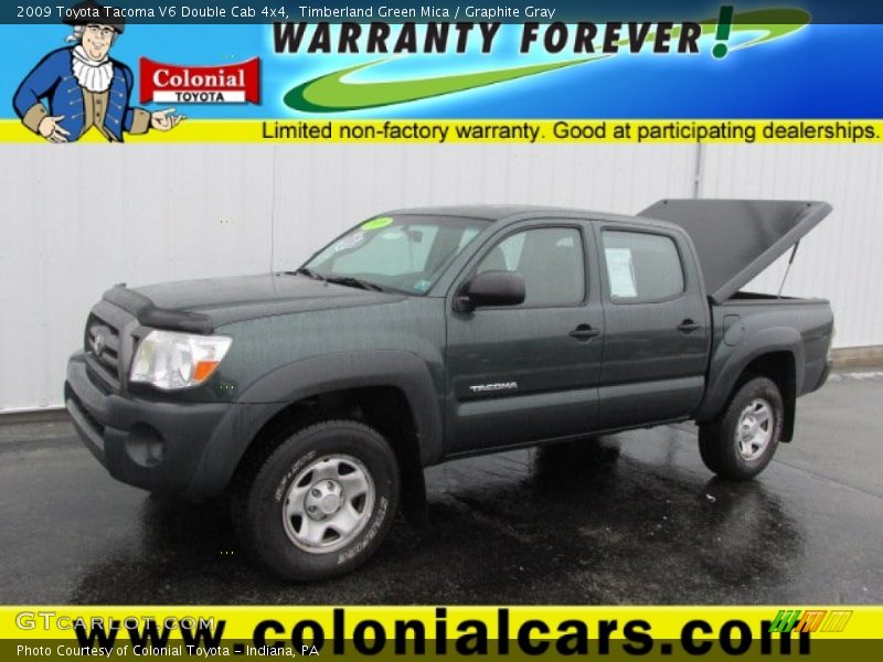 Timberland Green Mica / Graphite Gray 2009 Toyota Tacoma V6 Double Cab 4x4