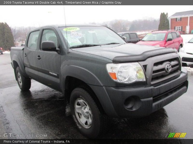 Timberland Green Mica / Graphite Gray 2009 Toyota Tacoma V6 Double Cab 4x4