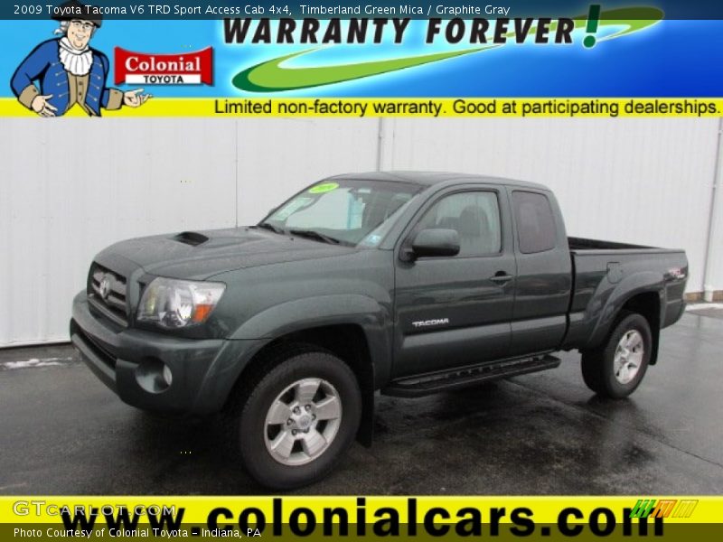 Timberland Green Mica / Graphite Gray 2009 Toyota Tacoma V6 TRD Sport Access Cab 4x4