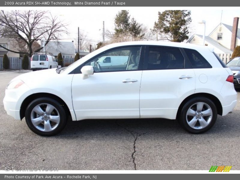 White Diamond Pearl / Taupe 2009 Acura RDX SH-AWD Technology