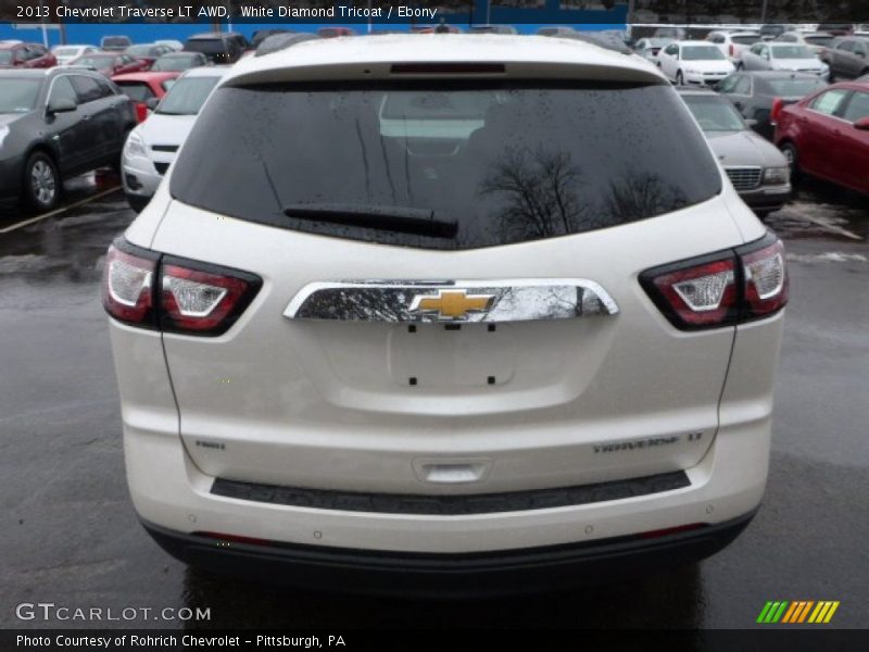 White Diamond Tricoat / Ebony 2013 Chevrolet Traverse LT AWD