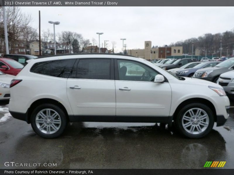 White Diamond Tricoat / Ebony 2013 Chevrolet Traverse LT AWD