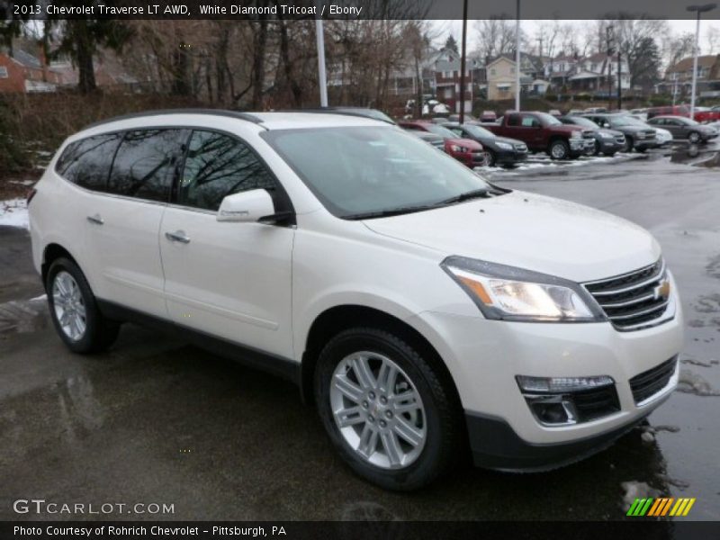 White Diamond Tricoat / Ebony 2013 Chevrolet Traverse LT AWD