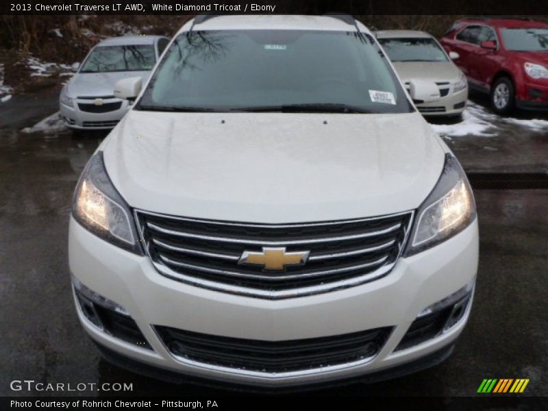 White Diamond Tricoat / Ebony 2013 Chevrolet Traverse LT AWD