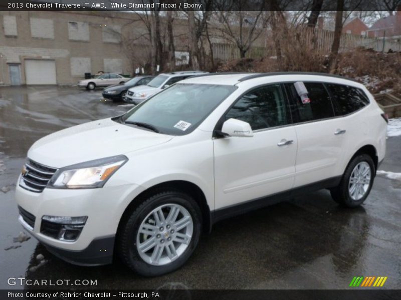 White Diamond Tricoat / Ebony 2013 Chevrolet Traverse LT AWD
