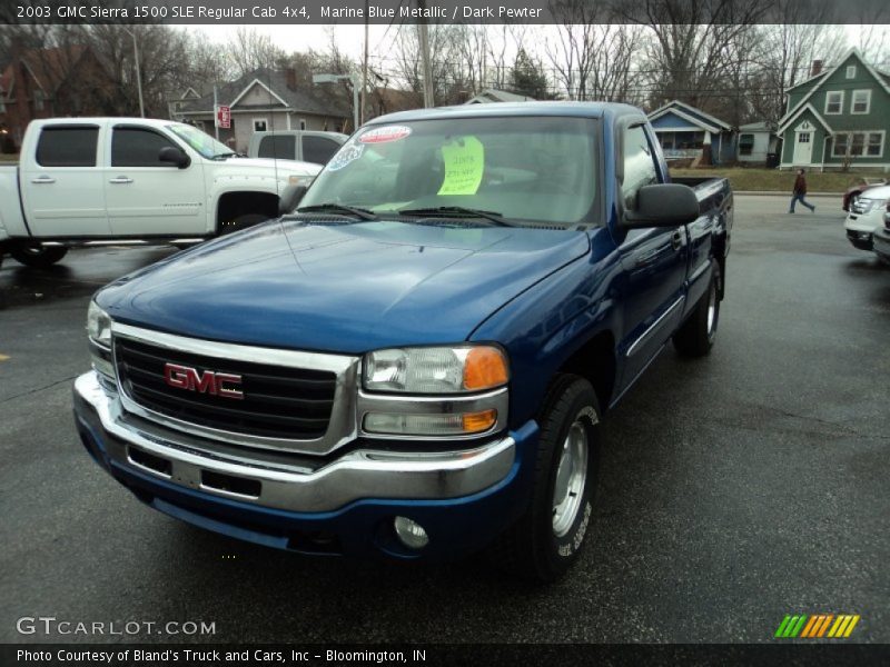 Marine Blue Metallic / Dark Pewter 2003 GMC Sierra 1500 SLE Regular Cab 4x4