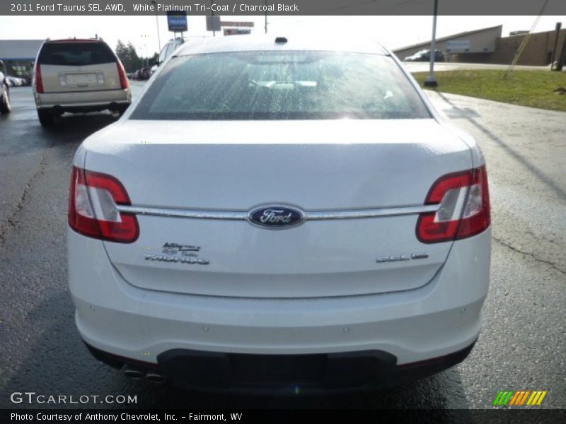 White Platinum Tri-Coat / Charcoal Black 2011 Ford Taurus SEL AWD