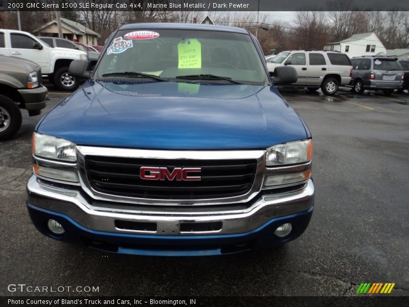 Marine Blue Metallic / Dark Pewter 2003 GMC Sierra 1500 SLE Regular Cab 4x4