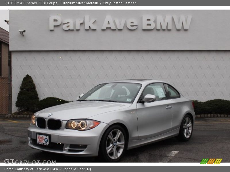 Titanium Silver Metallic / Gray Boston Leather 2010 BMW 1 Series 128i Coupe