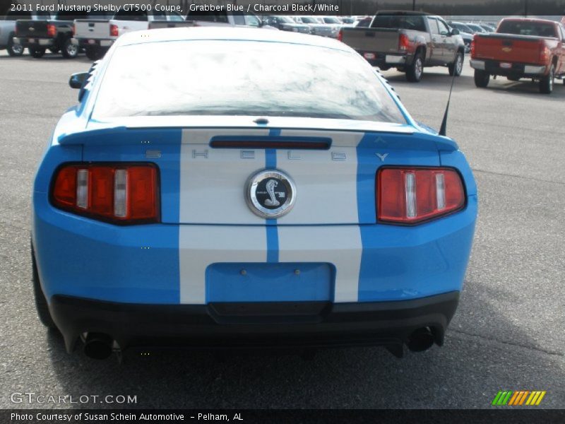 Grabber Blue / Charcoal Black/White 2011 Ford Mustang Shelby GT500 Coupe