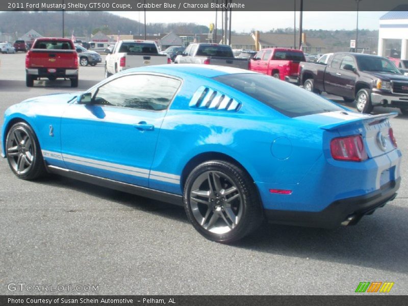 Grabber Blue / Charcoal Black/White 2011 Ford Mustang Shelby GT500 Coupe