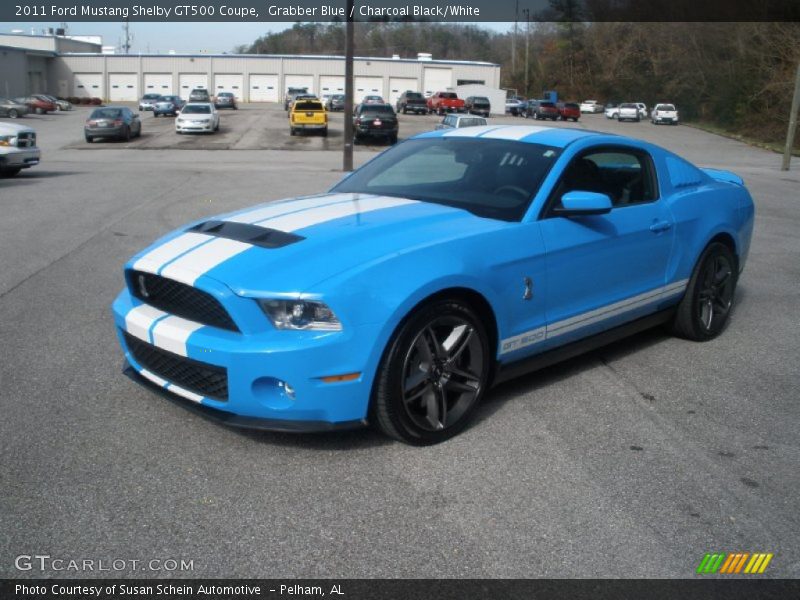 Grabber Blue / Charcoal Black/White 2011 Ford Mustang Shelby GT500 Coupe