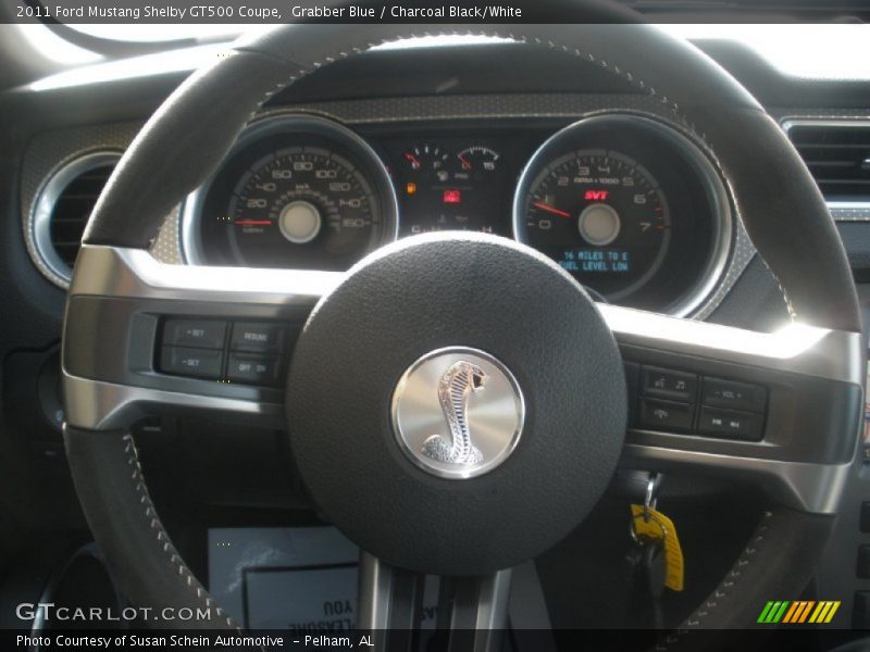 Grabber Blue / Charcoal Black/White 2011 Ford Mustang Shelby GT500 Coupe