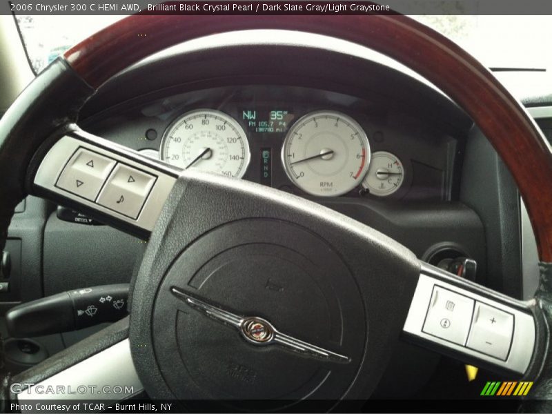 Brilliant Black Crystal Pearl / Dark Slate Gray/Light Graystone 2006 Chrysler 300 C HEMI AWD