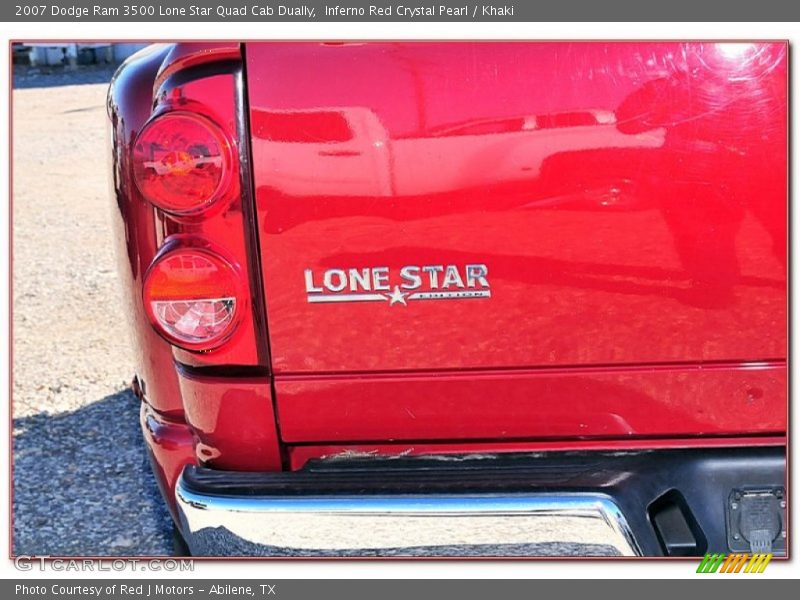Inferno Red Crystal Pearl / Khaki 2007 Dodge Ram 3500 Lone Star Quad Cab Dually