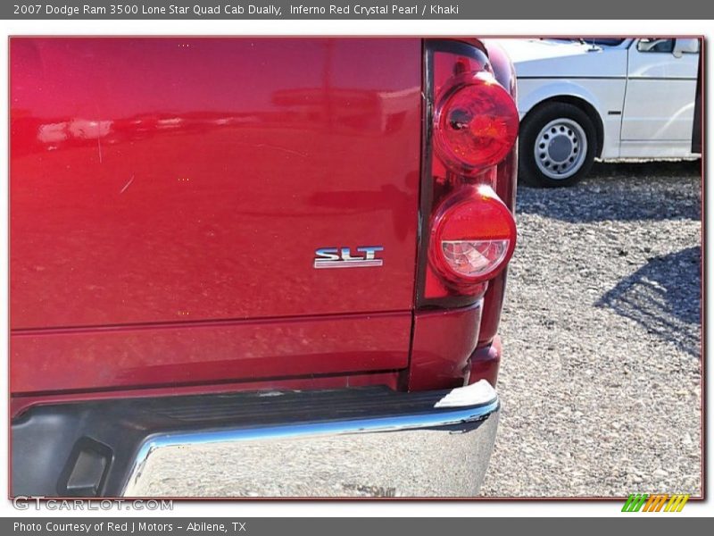 Inferno Red Crystal Pearl / Khaki 2007 Dodge Ram 3500 Lone Star Quad Cab Dually