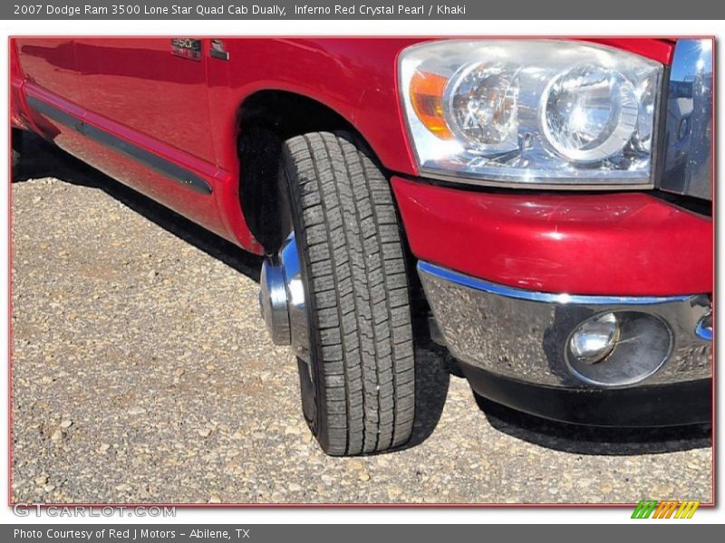 Inferno Red Crystal Pearl / Khaki 2007 Dodge Ram 3500 Lone Star Quad Cab Dually