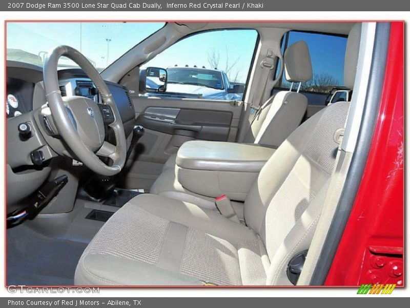 Inferno Red Crystal Pearl / Khaki 2007 Dodge Ram 3500 Lone Star Quad Cab Dually