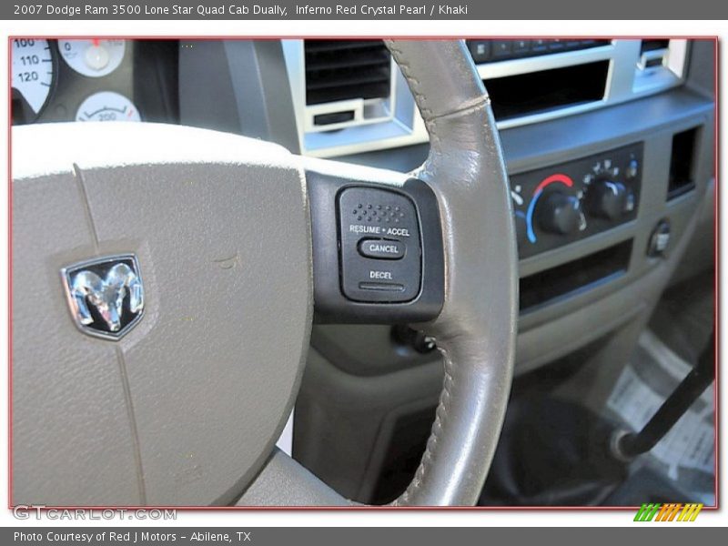 Inferno Red Crystal Pearl / Khaki 2007 Dodge Ram 3500 Lone Star Quad Cab Dually