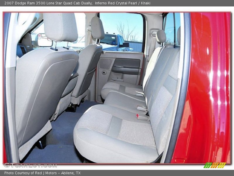 Inferno Red Crystal Pearl / Khaki 2007 Dodge Ram 3500 Lone Star Quad Cab Dually