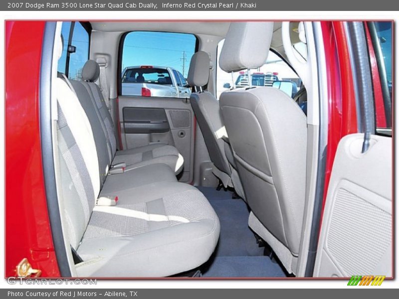 Inferno Red Crystal Pearl / Khaki 2007 Dodge Ram 3500 Lone Star Quad Cab Dually