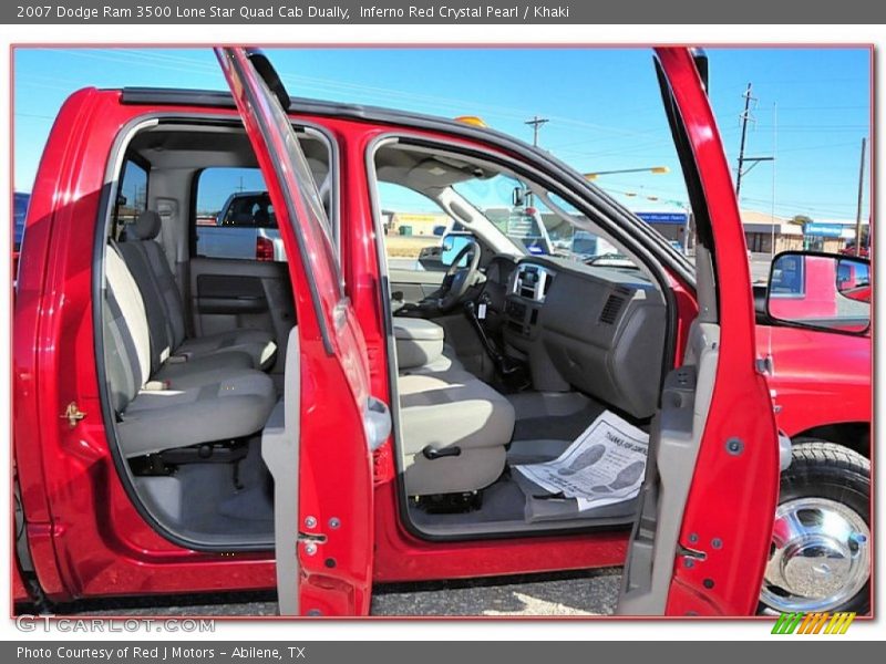 Inferno Red Crystal Pearl / Khaki 2007 Dodge Ram 3500 Lone Star Quad Cab Dually