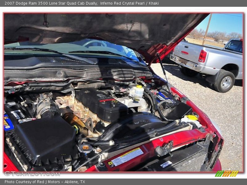 Inferno Red Crystal Pearl / Khaki 2007 Dodge Ram 3500 Lone Star Quad Cab Dually