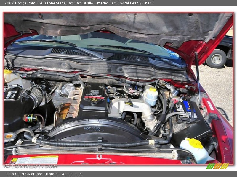 Inferno Red Crystal Pearl / Khaki 2007 Dodge Ram 3500 Lone Star Quad Cab Dually
