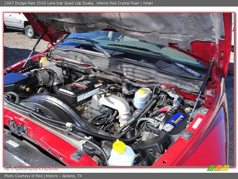 Inferno Red Crystal Pearl / Khaki 2007 Dodge Ram 3500 Lone Star Quad Cab Dually