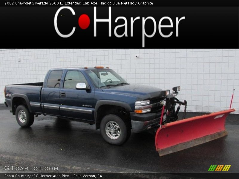 Indigo Blue Metallic / Graphite 2002 Chevrolet Silverado 2500 LS Extended Cab 4x4