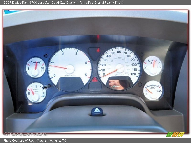 Inferno Red Crystal Pearl / Khaki 2007 Dodge Ram 3500 Lone Star Quad Cab Dually