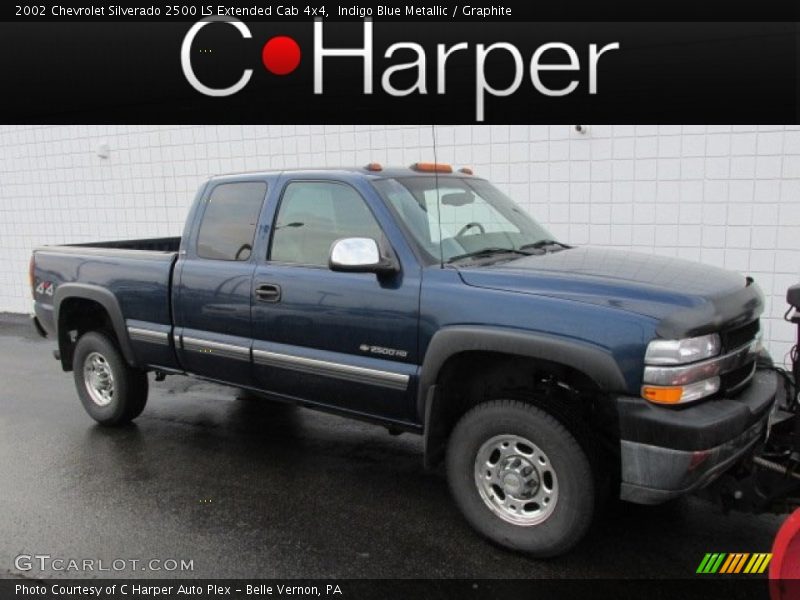 Indigo Blue Metallic / Graphite 2002 Chevrolet Silverado 2500 LS Extended Cab 4x4