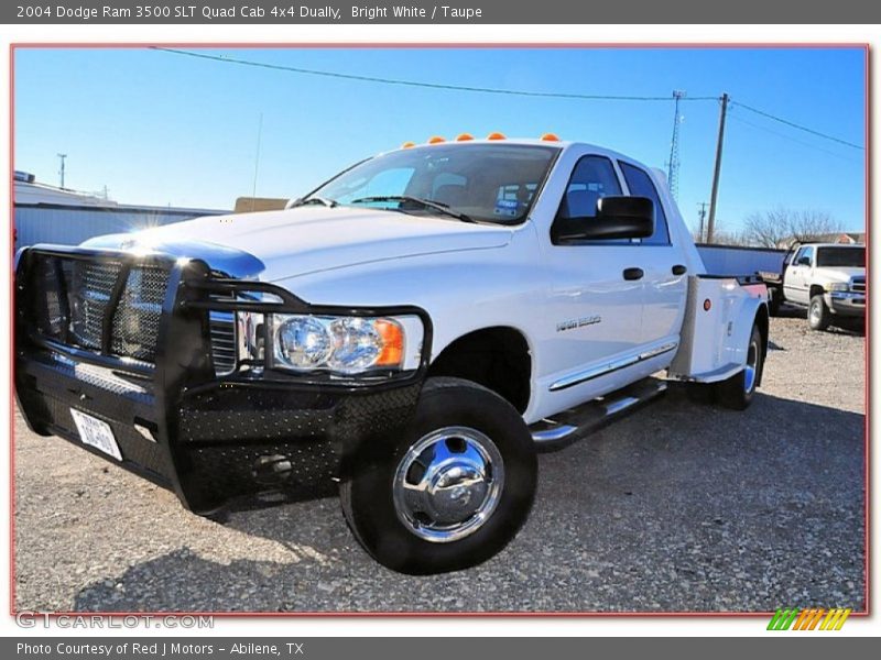 Bright White / Taupe 2004 Dodge Ram 3500 SLT Quad Cab 4x4 Dually