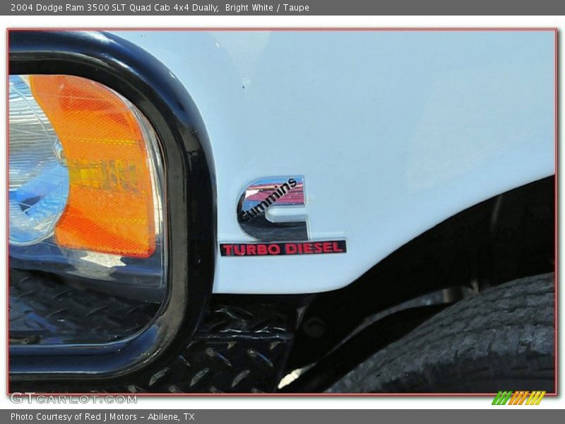Bright White / Taupe 2004 Dodge Ram 3500 SLT Quad Cab 4x4 Dually