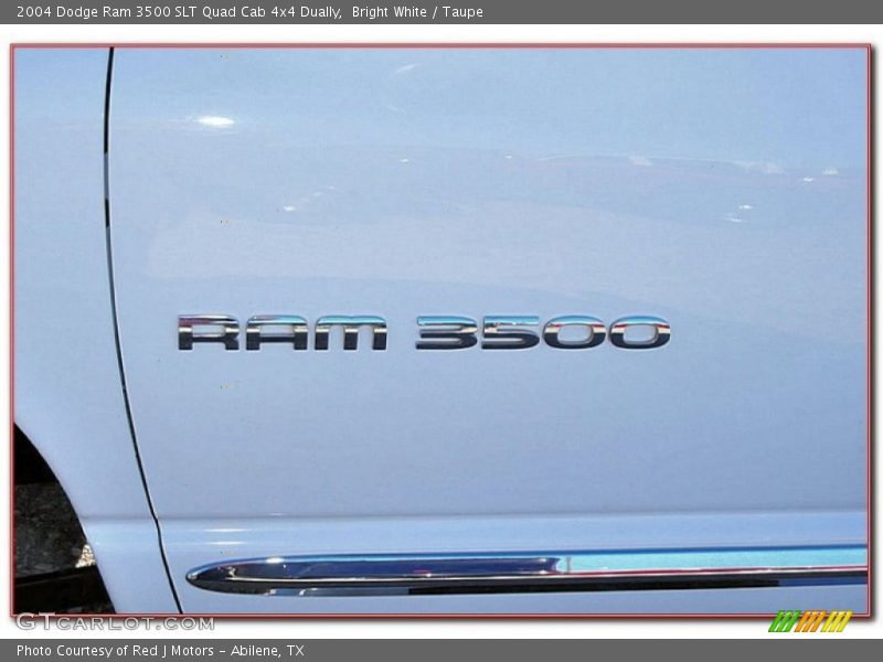 Bright White / Taupe 2004 Dodge Ram 3500 SLT Quad Cab 4x4 Dually