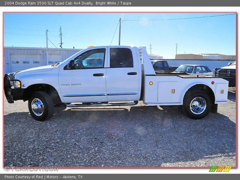 Bright White / Taupe 2004 Dodge Ram 3500 SLT Quad Cab 4x4 Dually