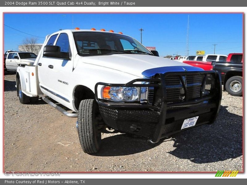 Bright White / Taupe 2004 Dodge Ram 3500 SLT Quad Cab 4x4 Dually
