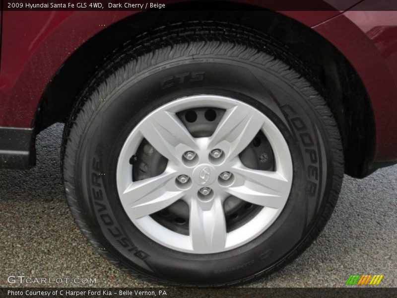 Dark Cherry / Beige 2009 Hyundai Santa Fe GLS 4WD