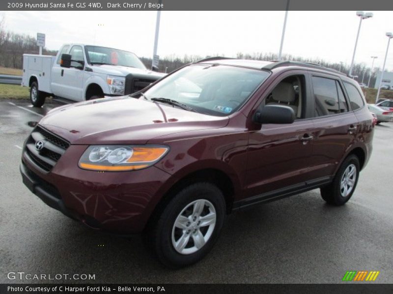 Dark Cherry / Beige 2009 Hyundai Santa Fe GLS 4WD